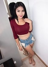 Jean Booty Shorts CIM Ladyboy Barebacking