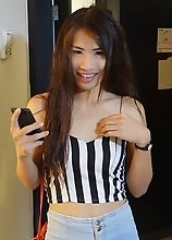 21 year old small tits ladyboy sucks white cock and jerks off for cumshots
