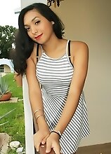 Stripe dress with no panties